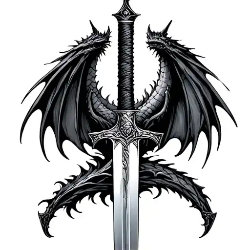 "Snow " "Snow" Jon Snow's sword and dragon's wings tattoo design idea