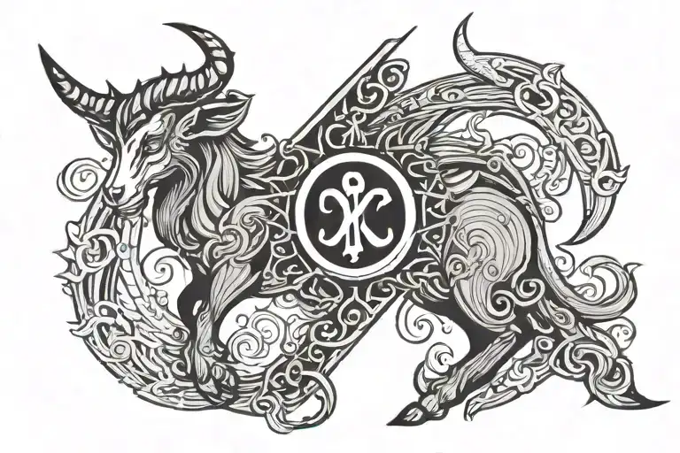 Capricorn symbol tattoo design idea