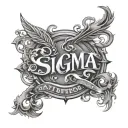 sigma text tattoo design idea