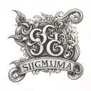 sigma text tattoo design idea