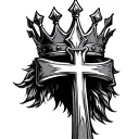 cross caesar crown tattoo design idea