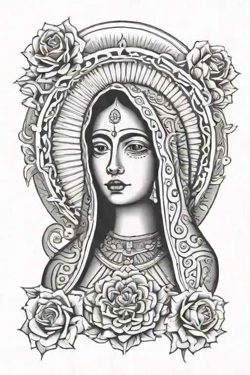 Lady of Guadalupe Mexican tattoo design idea