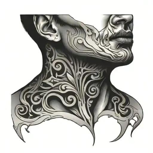 throat surrounded tattoo design idea