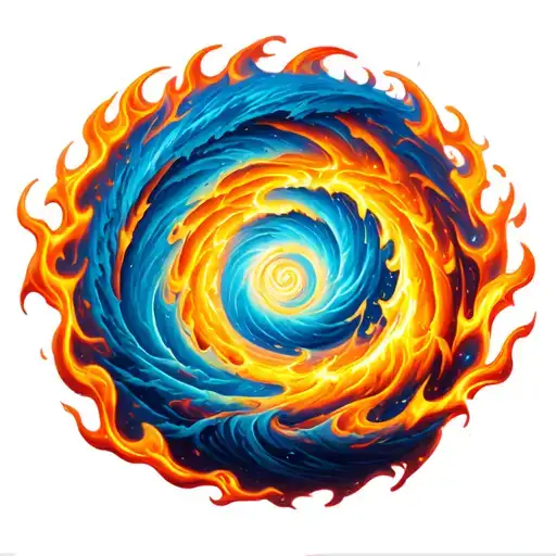 hurricane symbol flames surrounding tattoo design idea