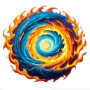 hurricane symbol flames surrounding tattoo design idea