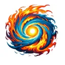 hurricane symbol flames surrounding tattoo design idea