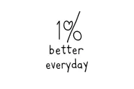 text "1% better everyday" tattoo design idea