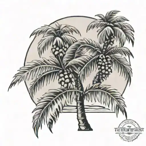 831 strawberry fields palm tree tattoo design idea