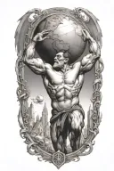 Atlas holding up the world tattoo design idea