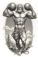 Atlas holding up the world tattoo design idea