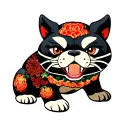 transitional japanese fu dog tattoo design idea