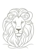 lions head with the mane curling down to form a lamb. cross in the backgorund on an angle tattoo design idea