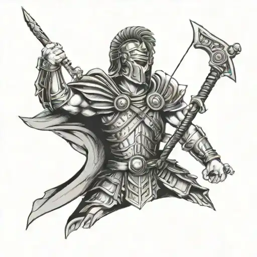 roman warrior tattoo design idea