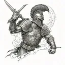 roman warrior tattoo design idea