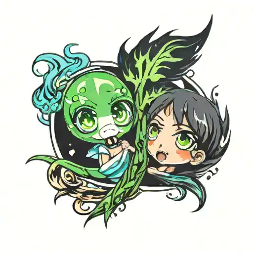 two peas in a pod on fire tattoo design idea