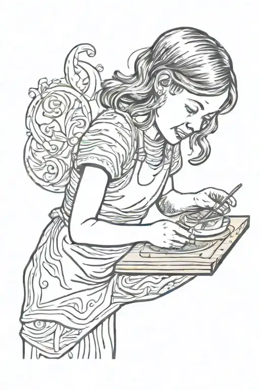 daughter playing tattoo design idea