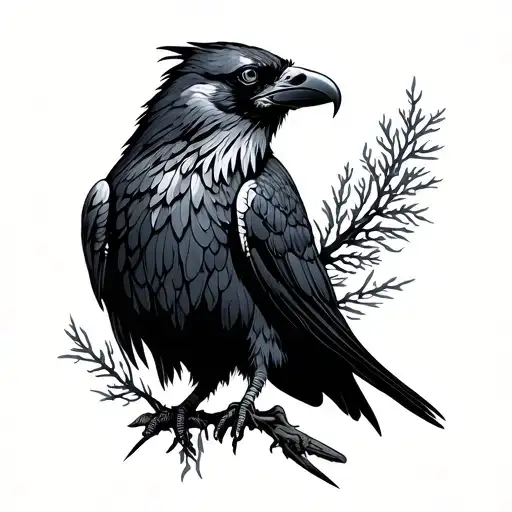 Nordic Raven tattoo design idea