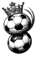 Soccer ball with a crown and 17 tattoo design idea