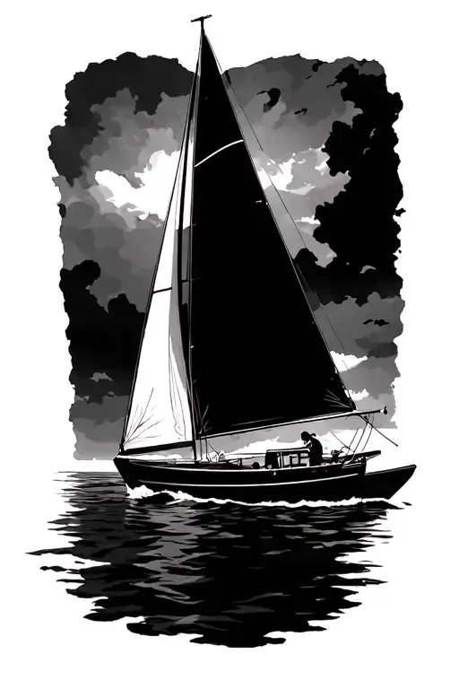 420 vanguard sailboat tattoo design idea