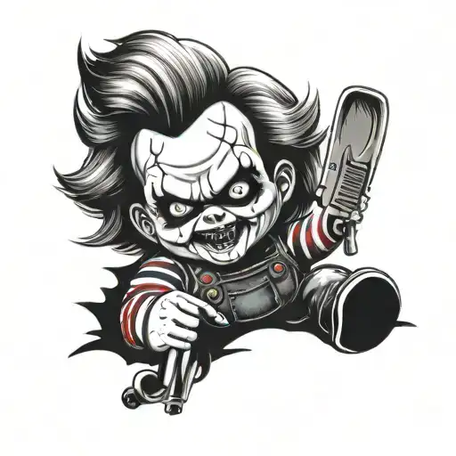 chucky doll tattoo design idea