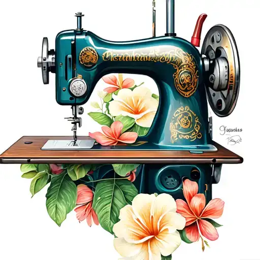 Sewing and Guarias Machine tattoo design idea