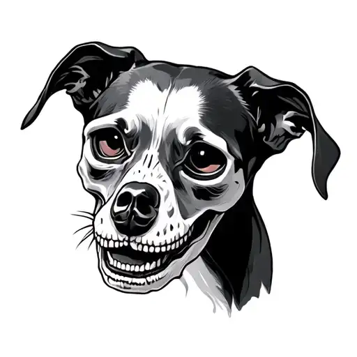 Skeleton Dog tattoo design idea