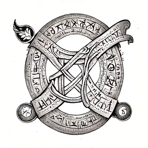 Anglo-Saxon runes around the arm tattoo design idea