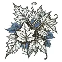 maple leafs on branch surrounded tattoo design idea