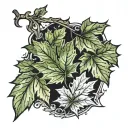 maple leafs on branch surrounded tattoo design idea