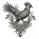 Phoenix Bird Inside A Tree Of Life tattoo design idea