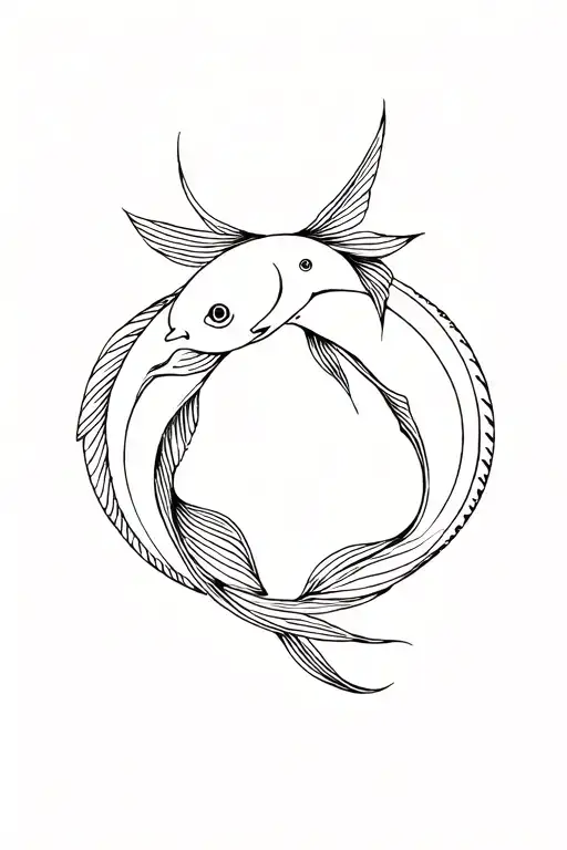 Pisces and Virgo zodiac signs tattoo design idea