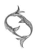 Pisces and Virgo zodiac signs tattoo design idea