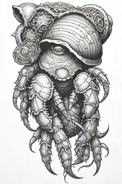 Persian hermit crab tattoo design idea