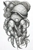 Persian hermit crab tattoo design idea
