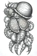 Persian hermit crab tattoo design idea