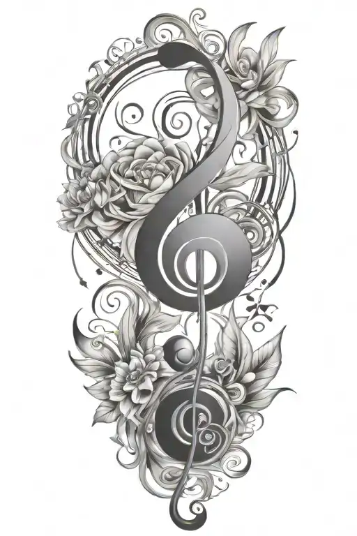 Music, Love and Peace Inspired  tattoo design idea