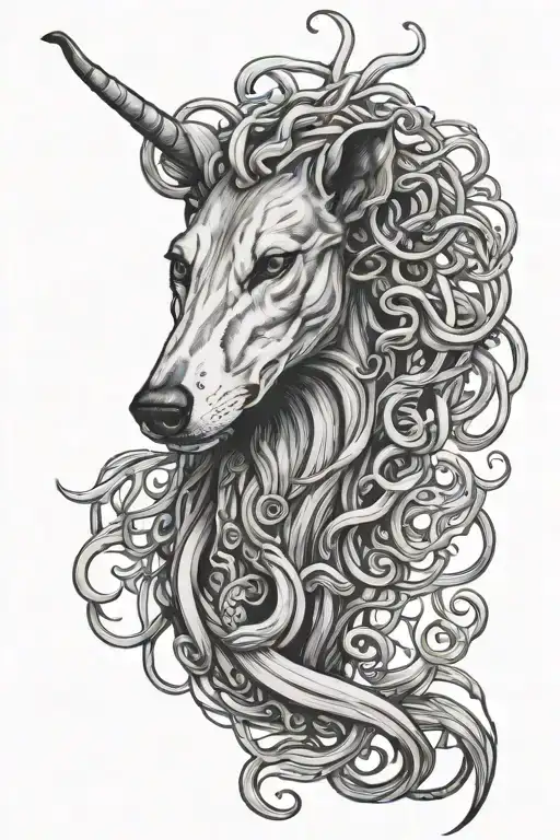 medusa  greyhound tattoo design idea