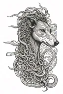 medusa  greyhound tattoo design idea