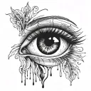 A crying eye but the tears stream a quote 'Not all tattoo design idea