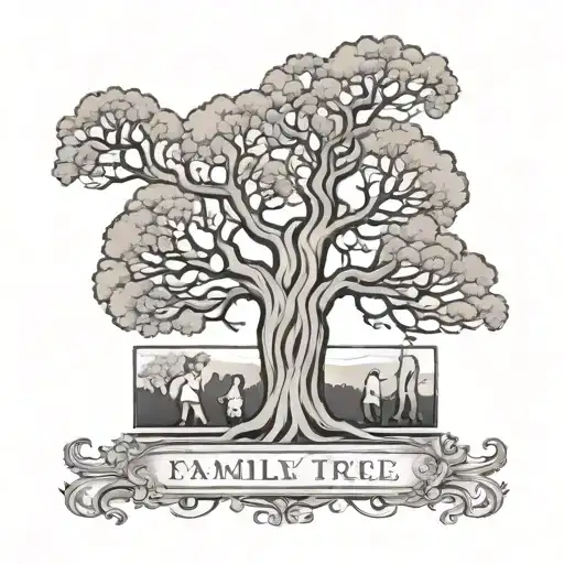 Family tree:  Kristin, Jazmyn, Jalen Journey Jr. tattoo design idea