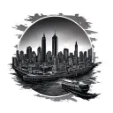 Skyline tattoo design idea