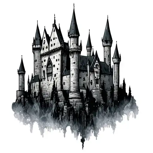 harry potter castle with always stable  tattoo design idea