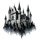 harry potter castle with always stable  tattoo design idea