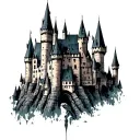 harry potter castle with always stable  tattoo design idea