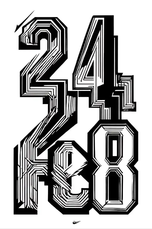 kobe bryant nike logo combine number 24 and 8 tattoo design idea