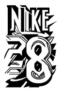 kobe bryant nike logo combine number 24 and 8 tattoo design idea