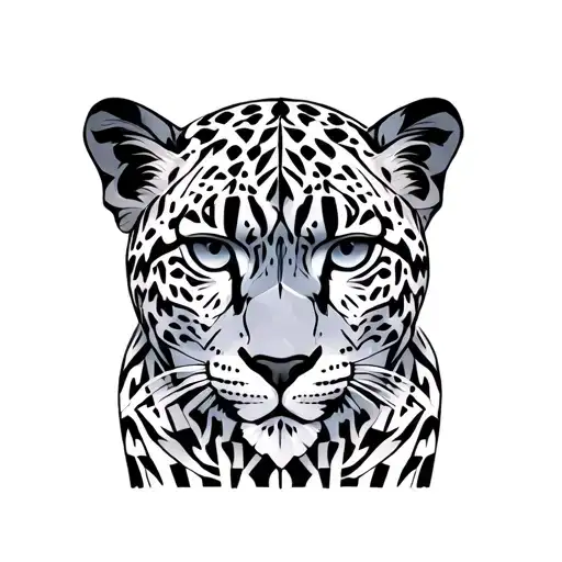 snow leopard tattoo design idea