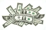 100 dollar bills over  font "BLASTED SWINE" & "Officially unofficial" in cursive under  tattoo design idea