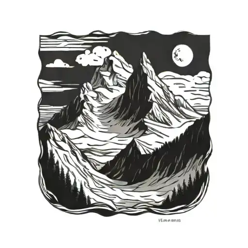 matterhorn mountain tattoo design idea