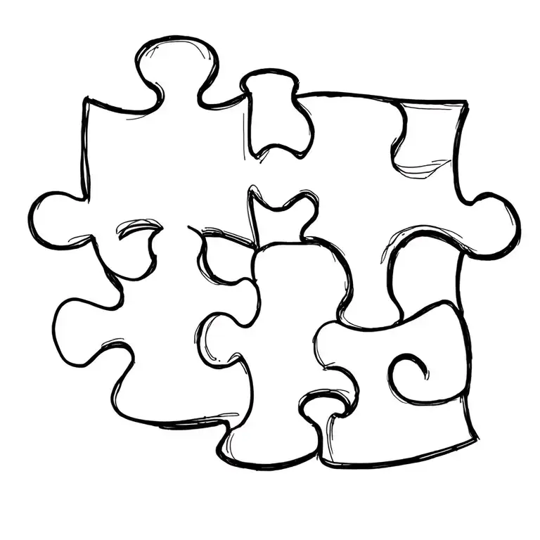 autism inspired puzzle pieces tattoo design idea